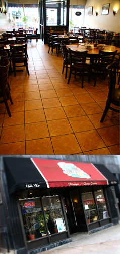 Tables and nice window, outside Hai Yen on Argyle in New Chinatown